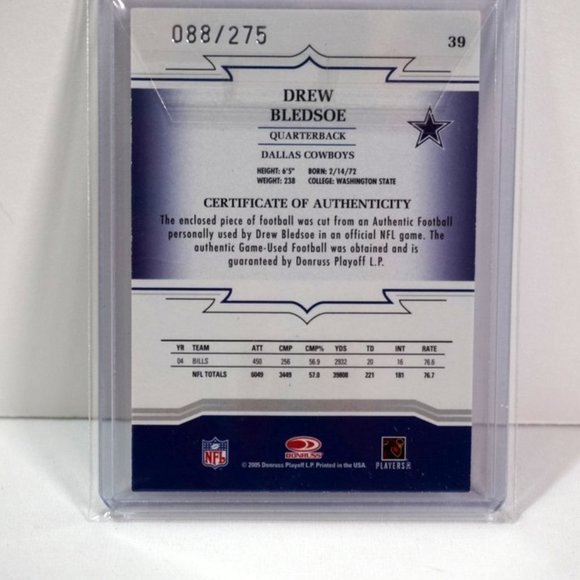 2005 Drew Bledsoe Throwback Threads Game Used Ball COWBOYS - Picture 2 of 2